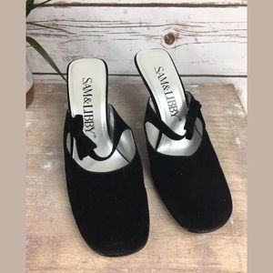 Sam and Libby Formal Black Satin Slip Ons